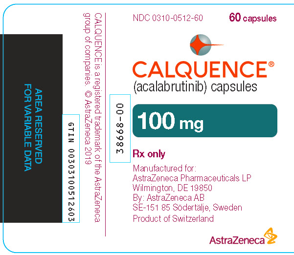 Calquence 100 mg etiqueta del frasco