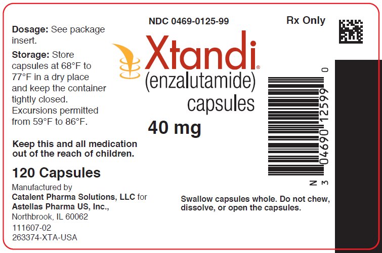 Etiqueta de Xtandi (enzalutamide) cápsulas de 40 mg