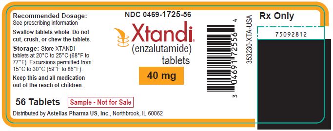 Etiqueta de Xtandi (enzalutamide) comprimidos de 40 mg - Muestra