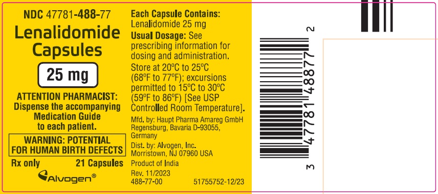 Etiqueta del envase Cápsulas de 25mg