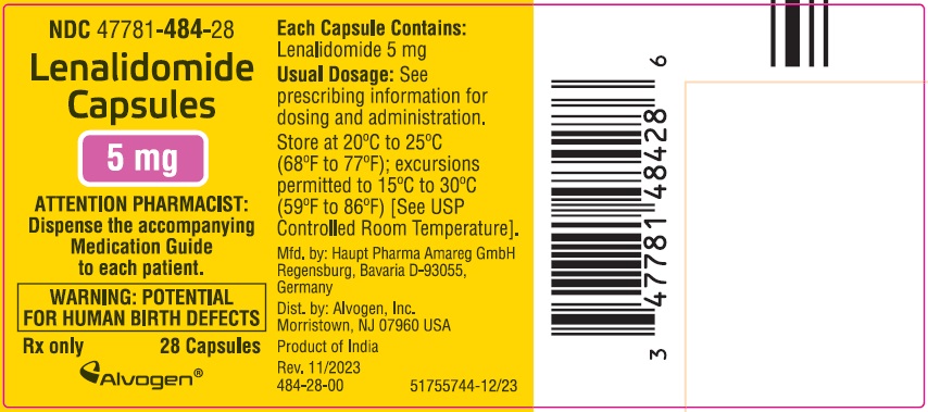 Etiqueta del envase 5mg Cápsulas