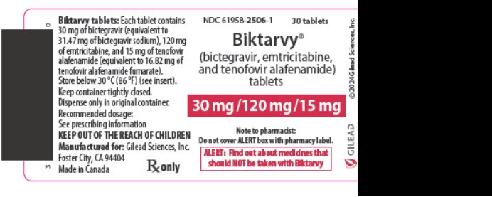 PRINCIPAL DISPLAY PANEL - 30 mg/120 mg/15 mg Tablet Bottle Label - NDC 61958-2506