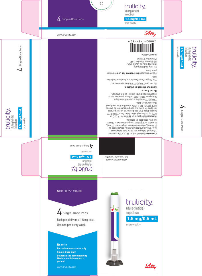 PACKAGE LABEL – Trulicity™, 1.5 mg/0.5 mL, Prefilled Pen, 4 count
