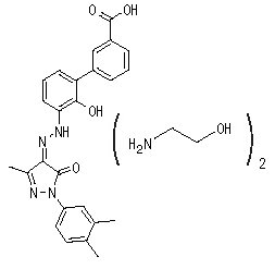 estructura química de la eltrombopag olamina