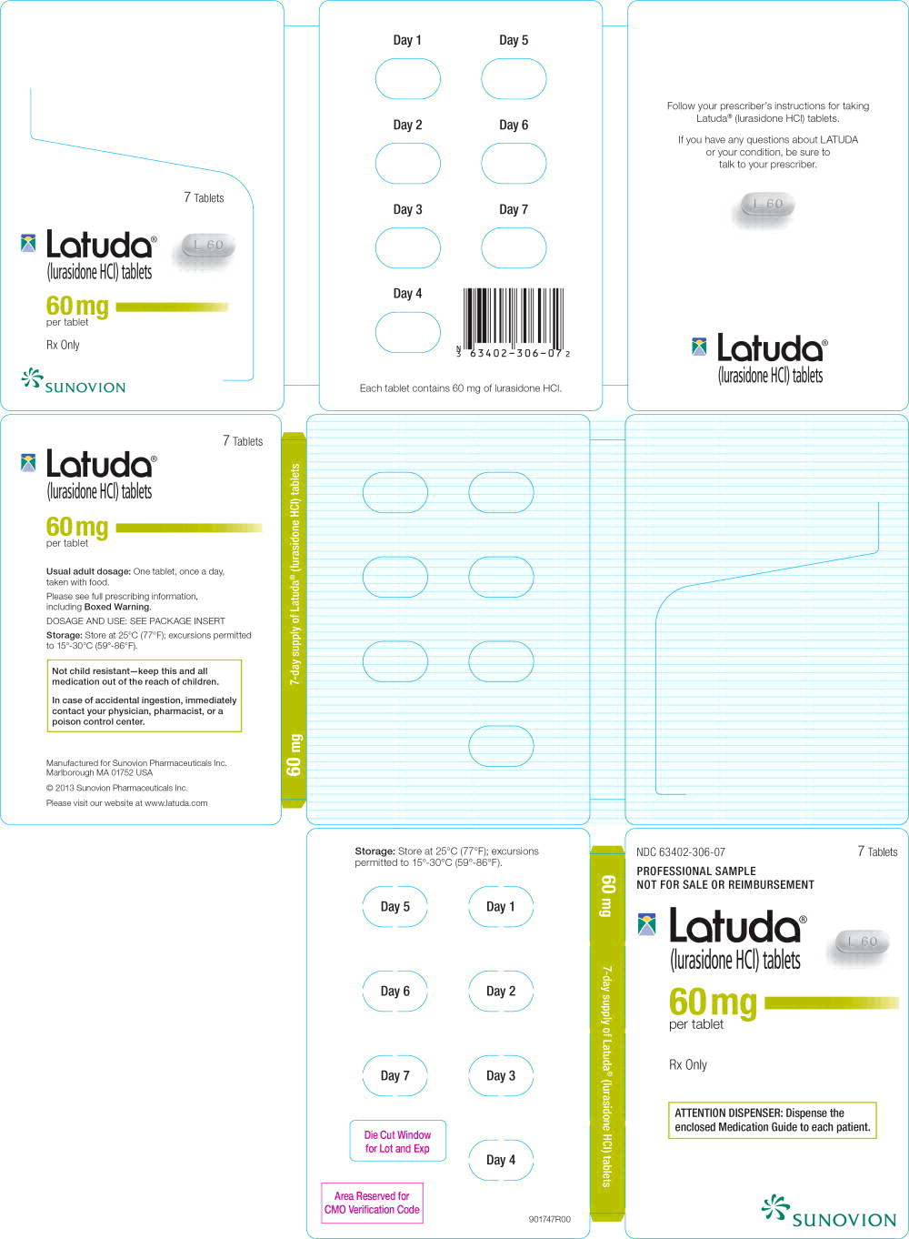 ETIQUETA DEL ENVASE - PANEL DE MOSTRADO PRINCIPAL - Blíster de 60 mg
