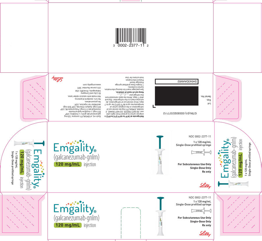 CAJA DEL PAQUETE - Jeringa precargada de EMGALITY 120 mg
